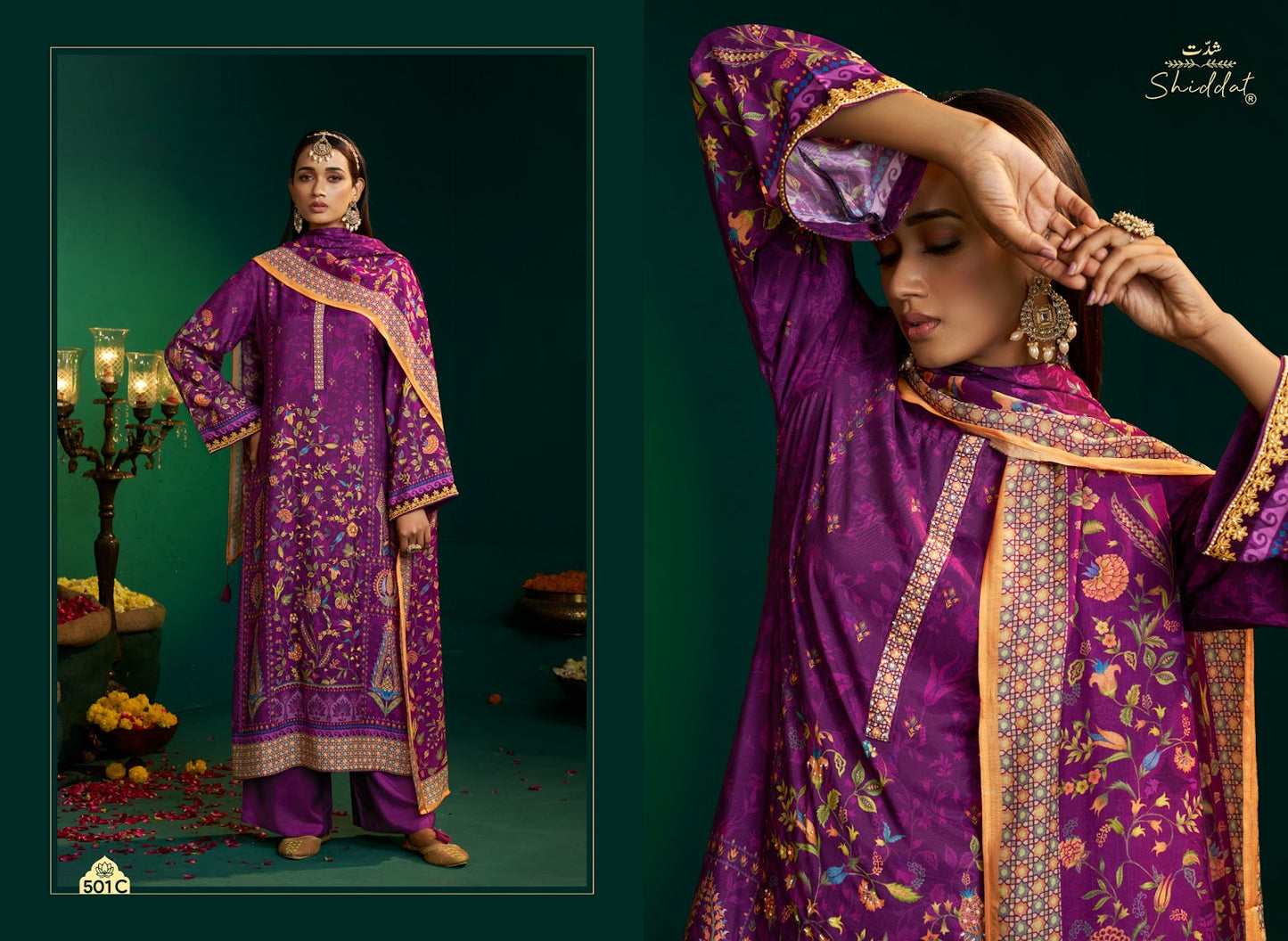 Enzo 501 Shiddat Viscose Muslin Plazzo Style Suits Exporter Ahmedabad