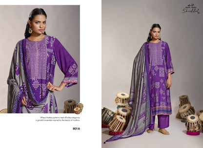 Enzo 801 Shiddat Viscose Muslin Plazzo Style Suits Wholesaler