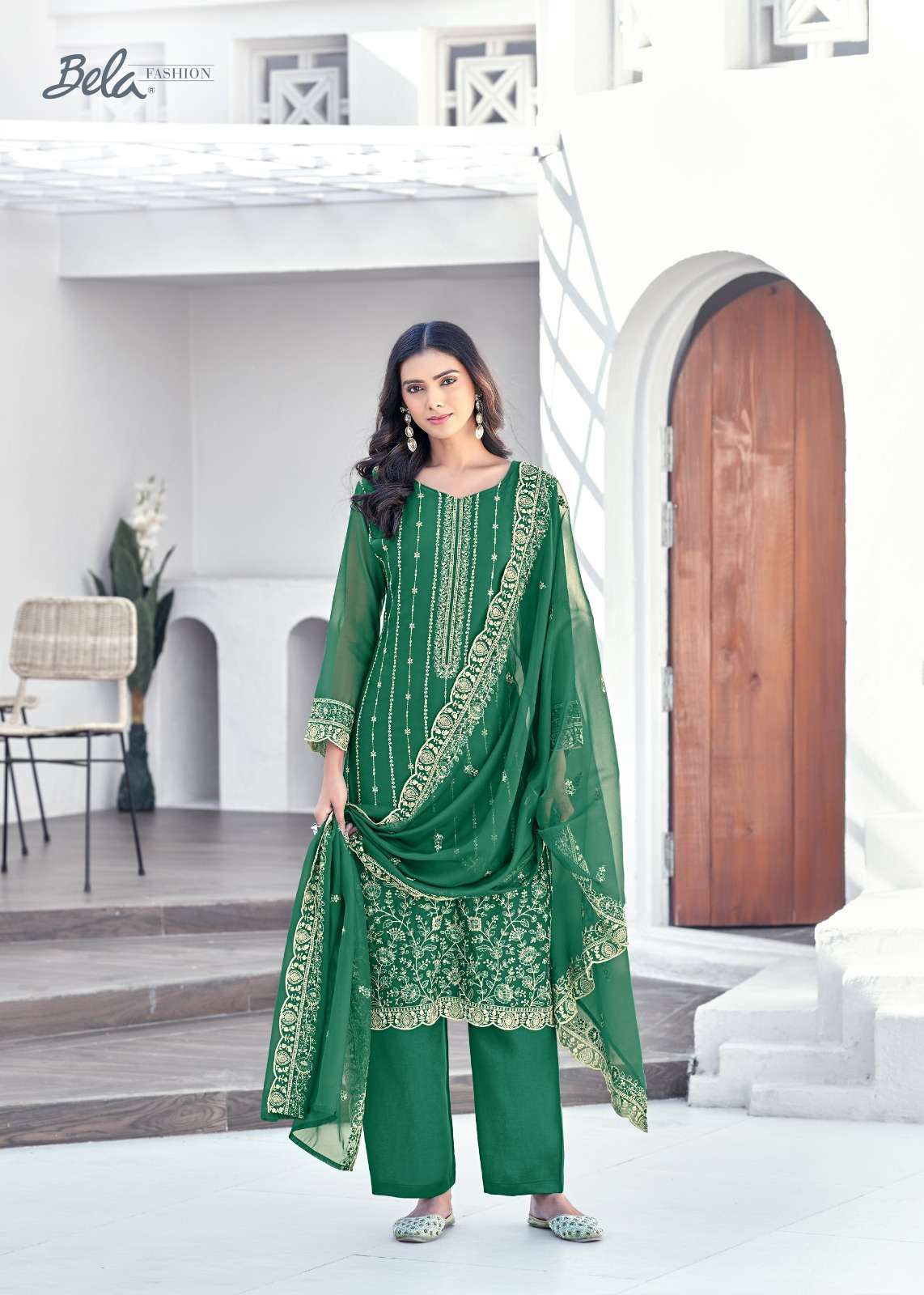 Eraya Bela Fashion Organza Pant Style Suits Wholesaler Ahmedabad