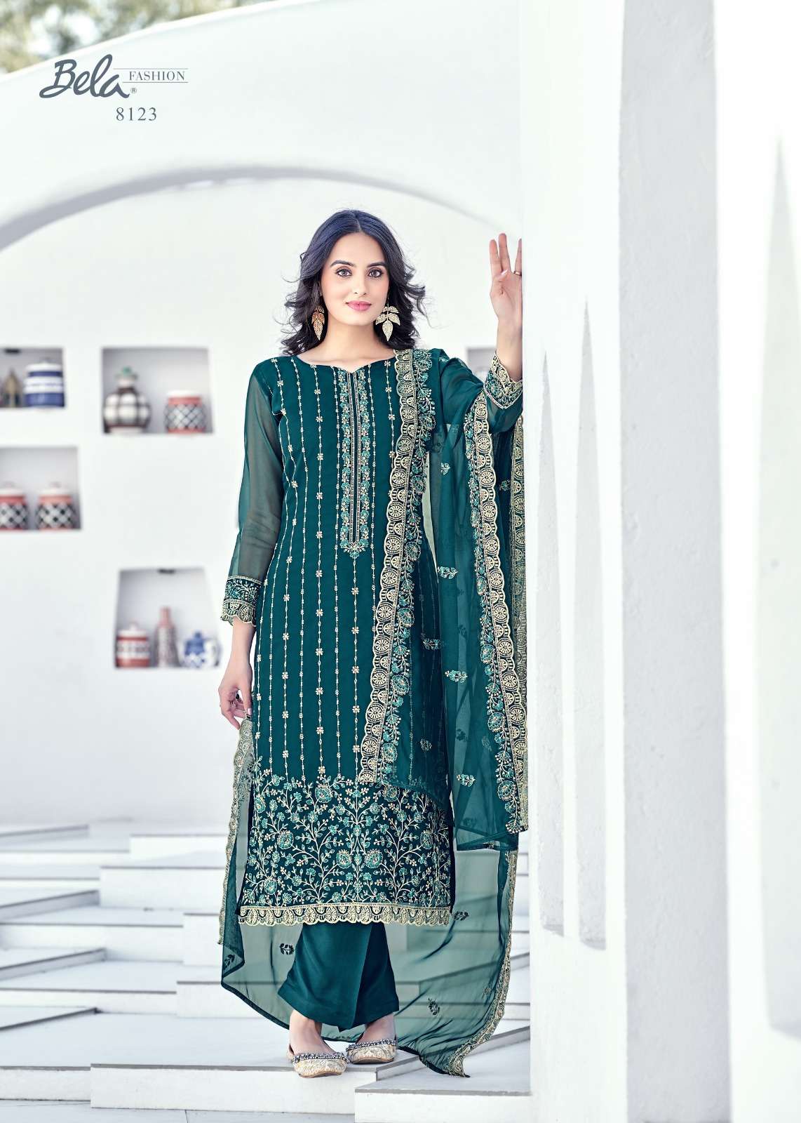 Eraya Bela Fashion Organza Pant Style Suits Wholesaler Ahmedabad