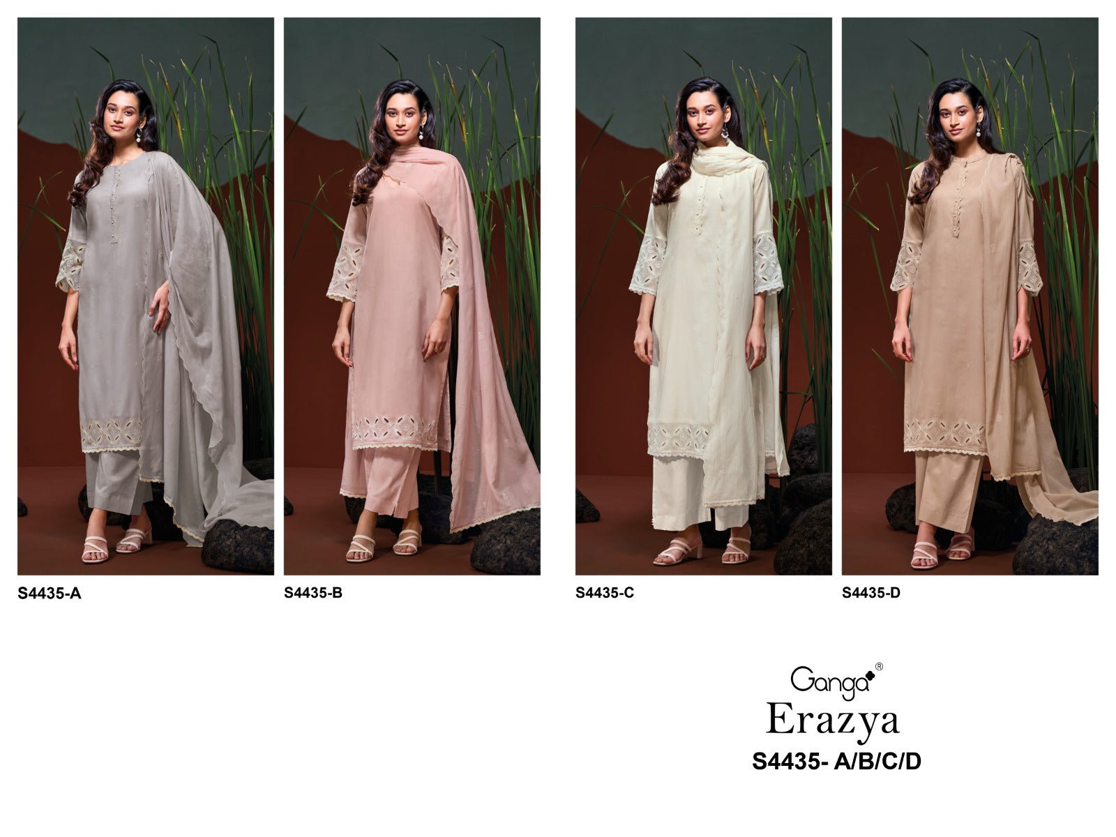 Erazya 4435 Ganga Mul Plazzo Style Suits Exporter Ahmedabad