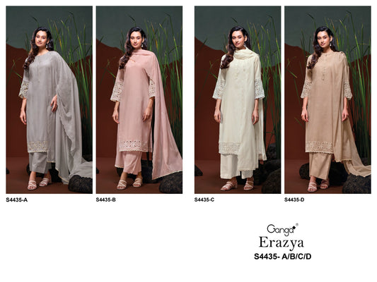 Erazya 4435 Ganga Mul Plazzo Style Suits Exporter Ahmedabad