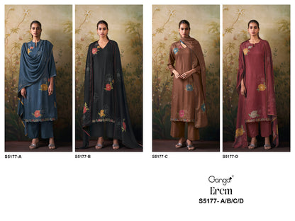 Erem S5177 Ganga Wool Pashmina Suits Supplier India