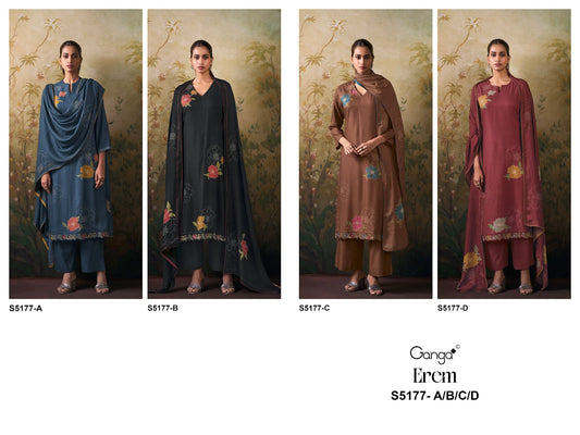Erem S5177 Ganga Wool Pashmina Suits Supplier India