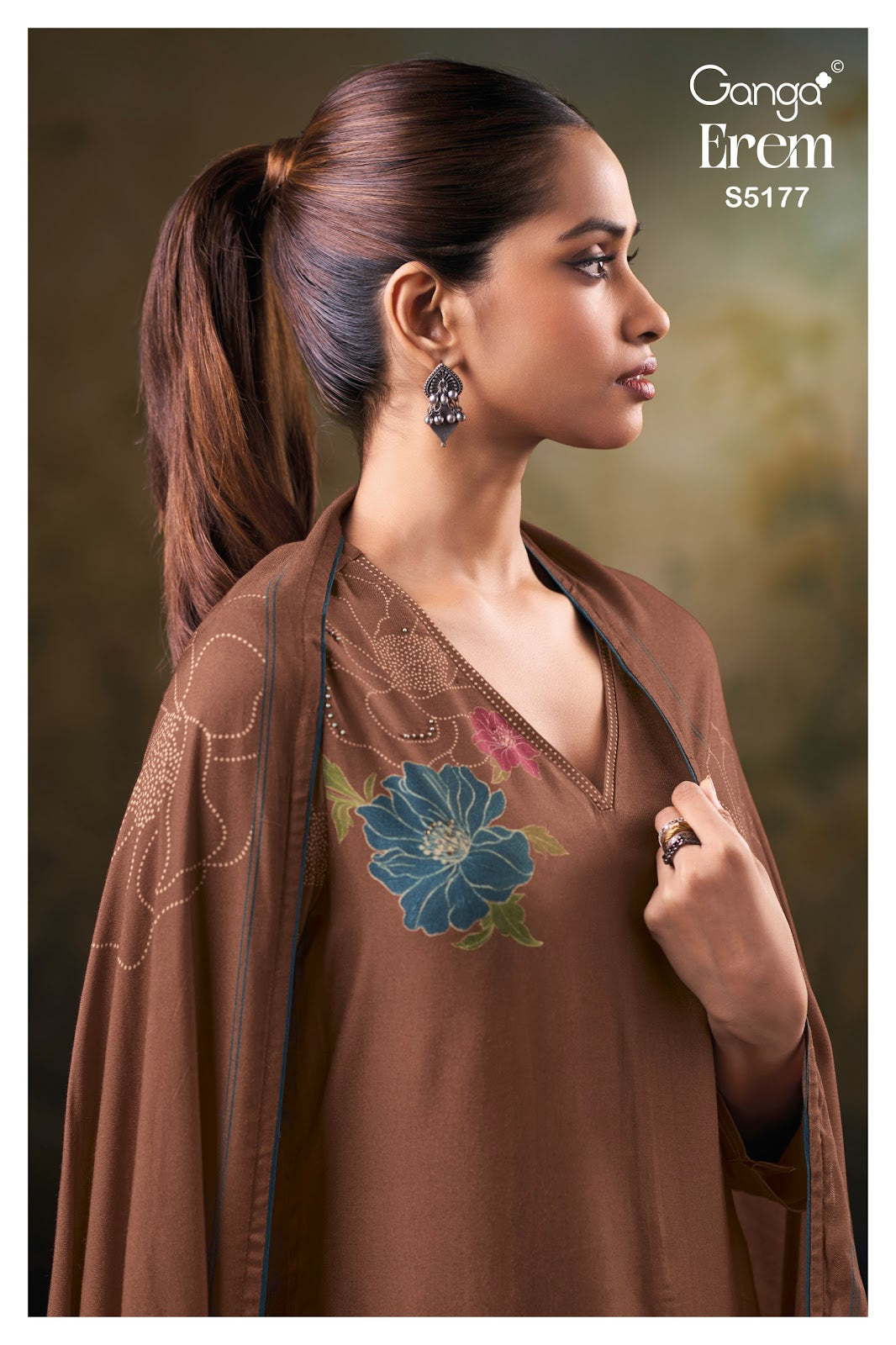 Erem S5177 Ganga Wool Pashmina Suits Supplier India