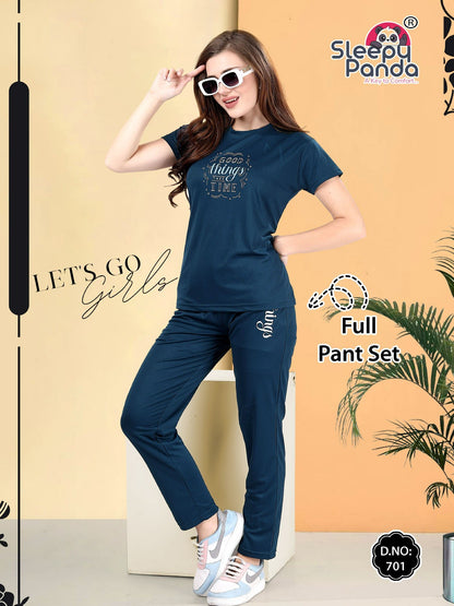 Erica 701 Sleepy Panda Tencil Co Ord Set Supplier Ahmedabad