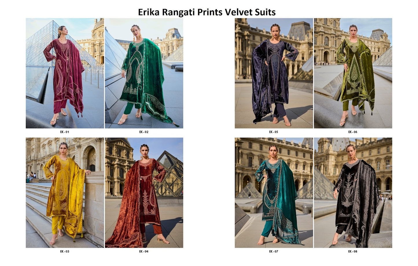 Erika Rangati Prints Viscose Velvet Suits Wholesaler India
