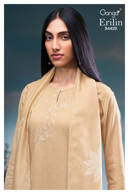 Erilin 4420 Ganga Cotton Plazzo Style Suits Exporter Ahmedabad