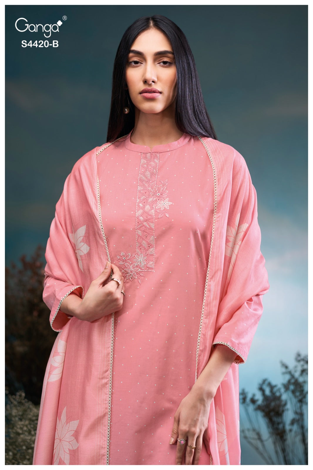 Erilin 4420 Ganga Cotton Plazzo Style Suits Exporter Ahmedabad