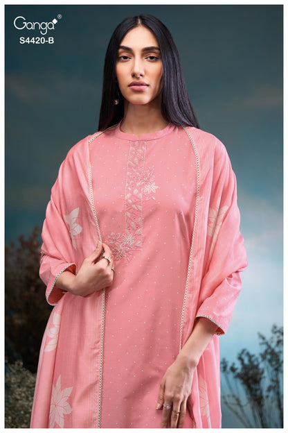 Erilin 4420 Ganga Cotton Plazzo Style Suits Exporter Ahmedabad