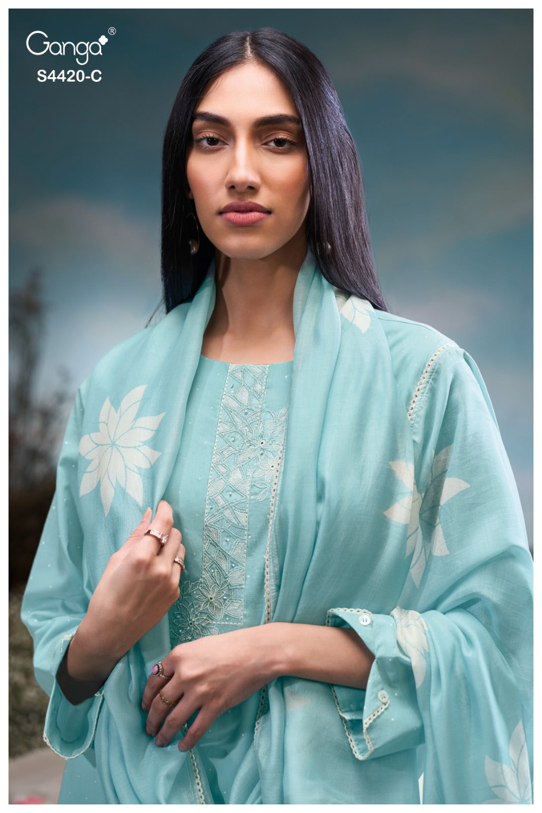 Erilin 4420 Ganga Cotton Plazzo Style Suits Exporter Ahmedabad