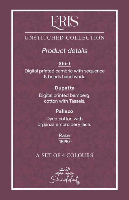 Eris 1003 Shiddat Cambric Pant Style Suits Exporter Ahmedabad