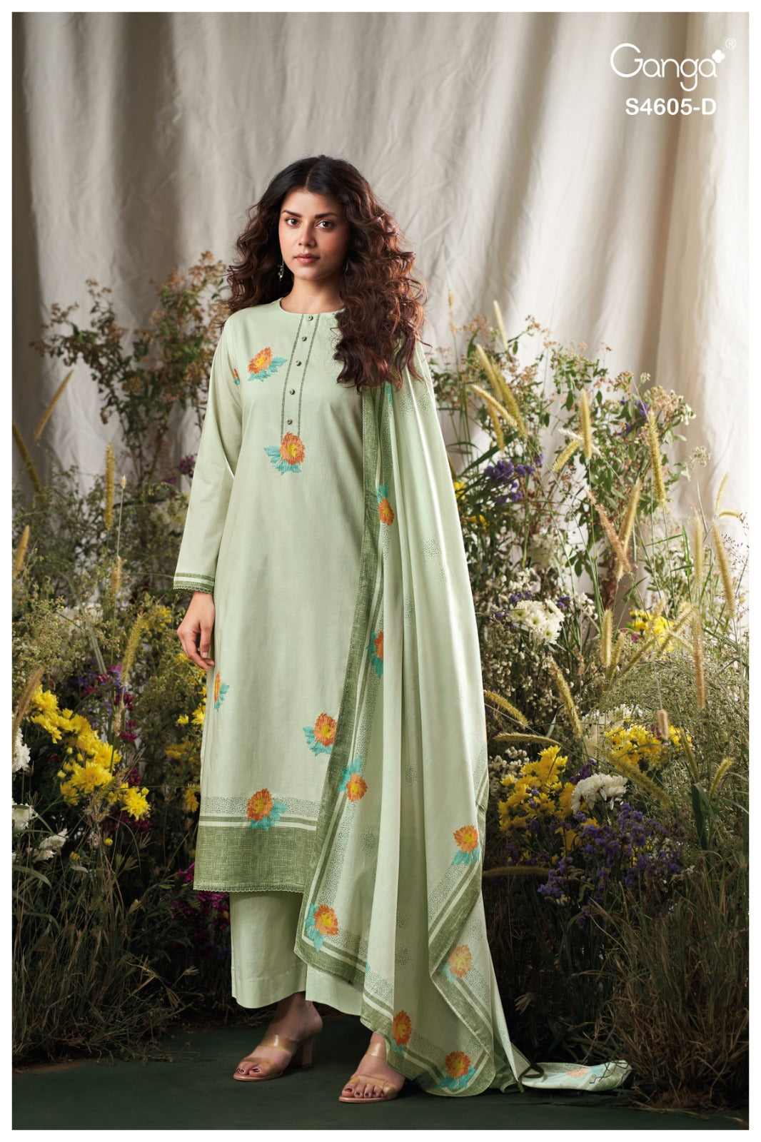 Erixa 4605 Ganga Cotton Plazzo Style Suits Wholesale Price
