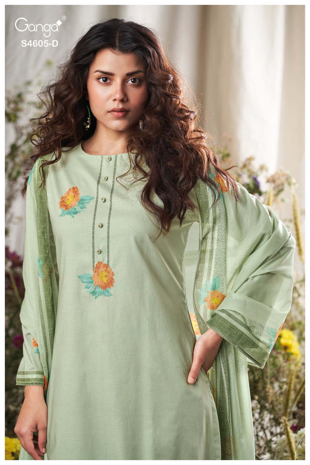 Erixa 4605 Ganga Cotton Plazzo Style Suits Wholesale Price