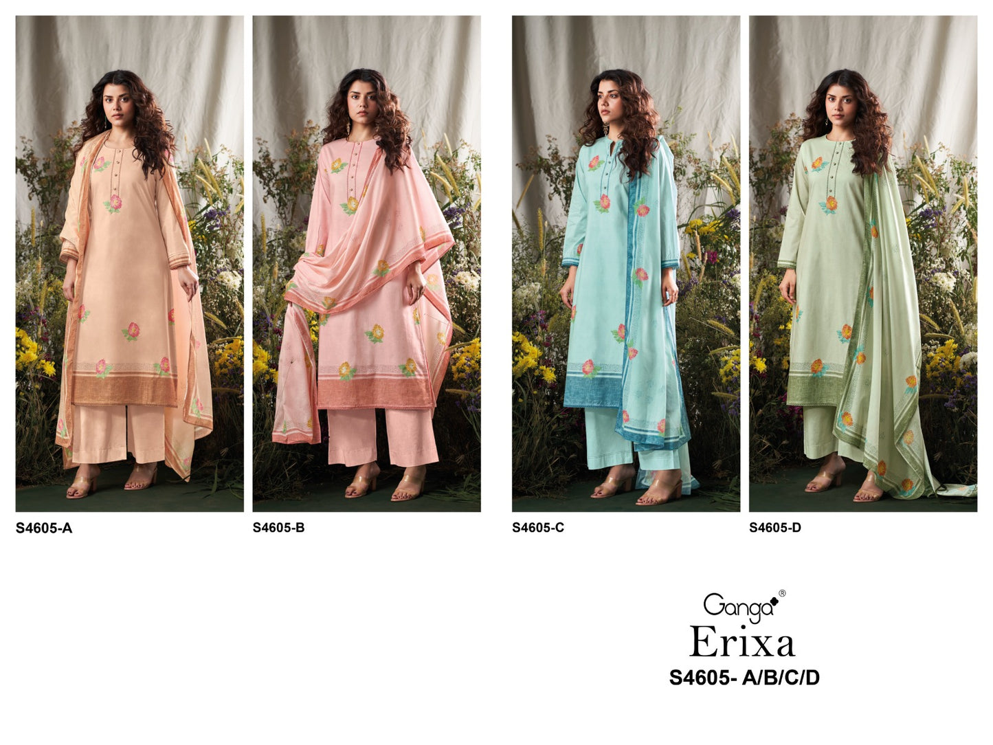 Erixa 4605 Ganga Cotton Plazzo Style Suits Wholesale Price