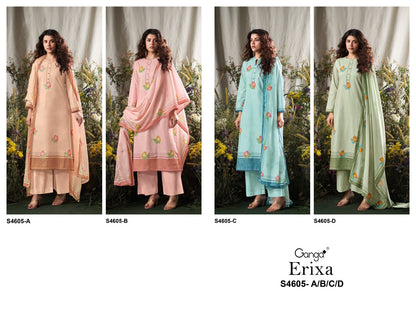 Erixa 4605 Ganga Cotton Plazzo Style Suits Wholesale Price