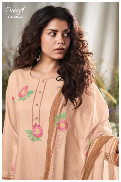 Erixa 4605 Ganga Cotton Plazzo Style Suits Wholesale Price