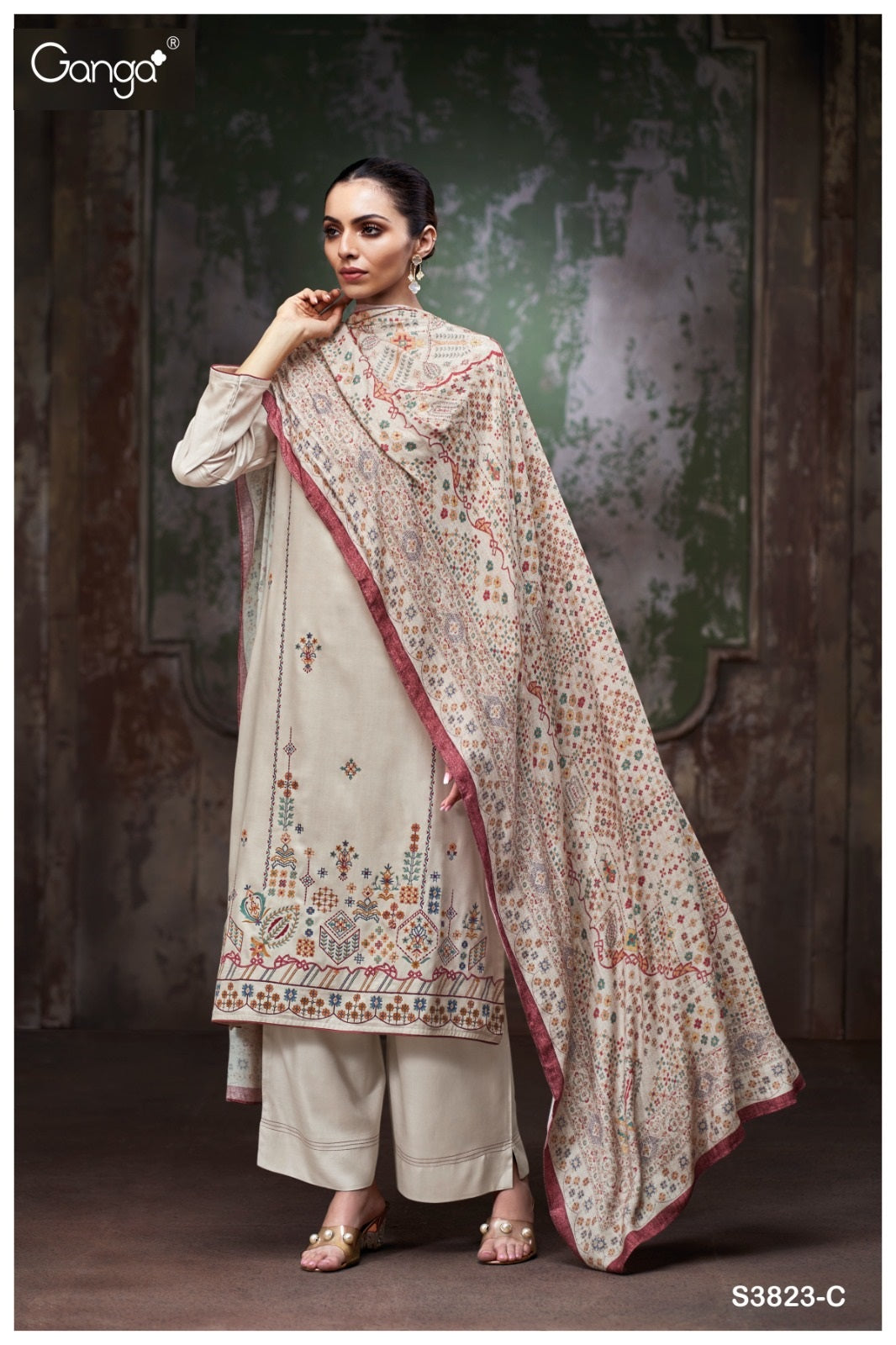 Eriya 3823 Ganga Pashmina Suits Manufacturer Ahmedabad