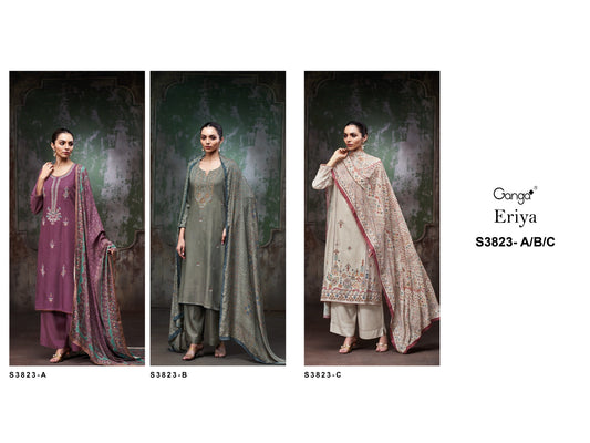 Eriya 3823 Ganga Pashmina Suits Manufacturer Ahmedabad