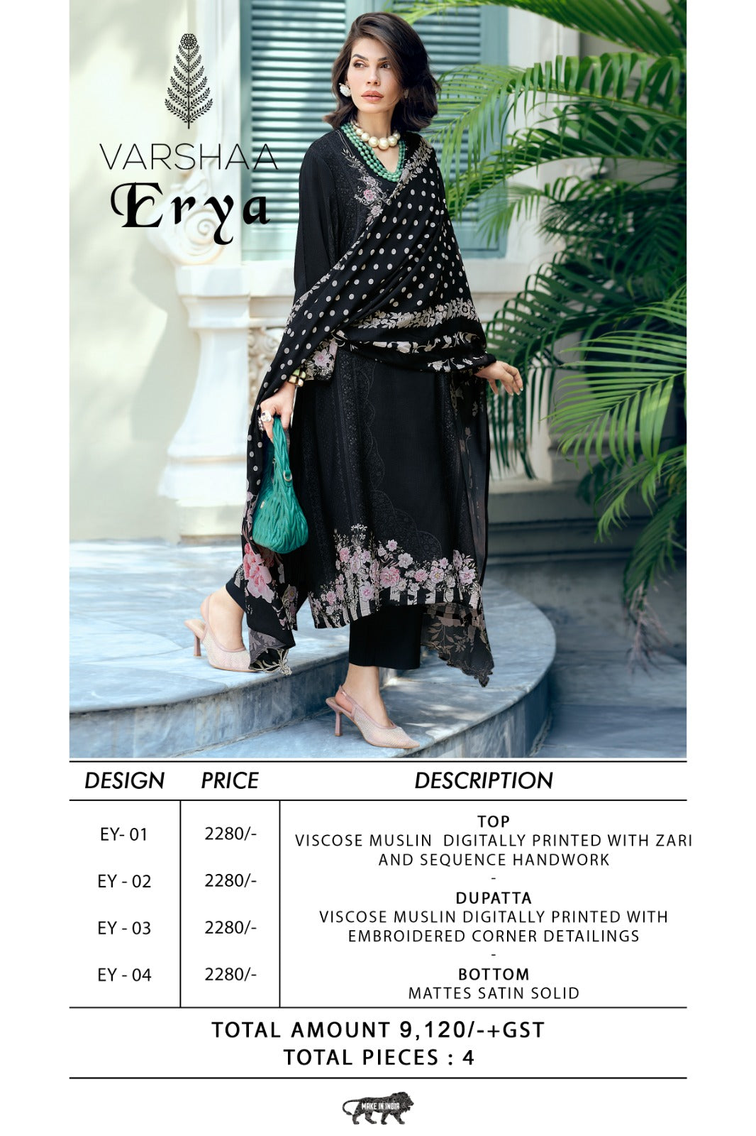 Erya Varshaa Viscose Muslin Pant Style Suits Wholesale Rate