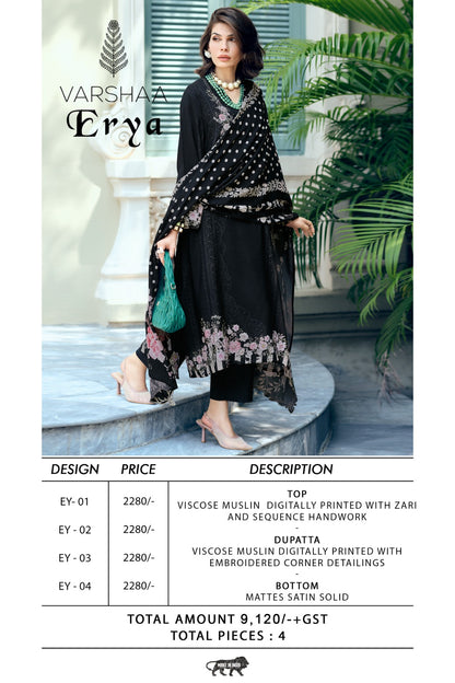 Erya Varshaa Viscose Muslin Pant Style Suits Wholesale Rate