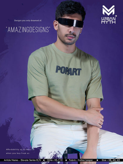 Es-110 Elevate Series Urban Myth Cotton Looper Mens Tshirts Exporter