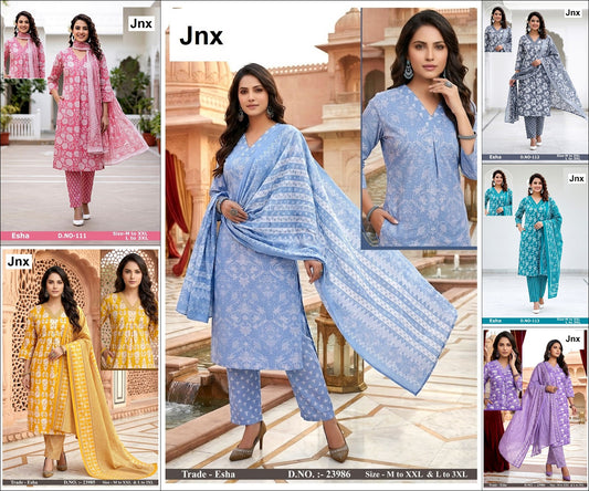 Esha Jnx Readymade Cotton Pant Suits Manufacturer