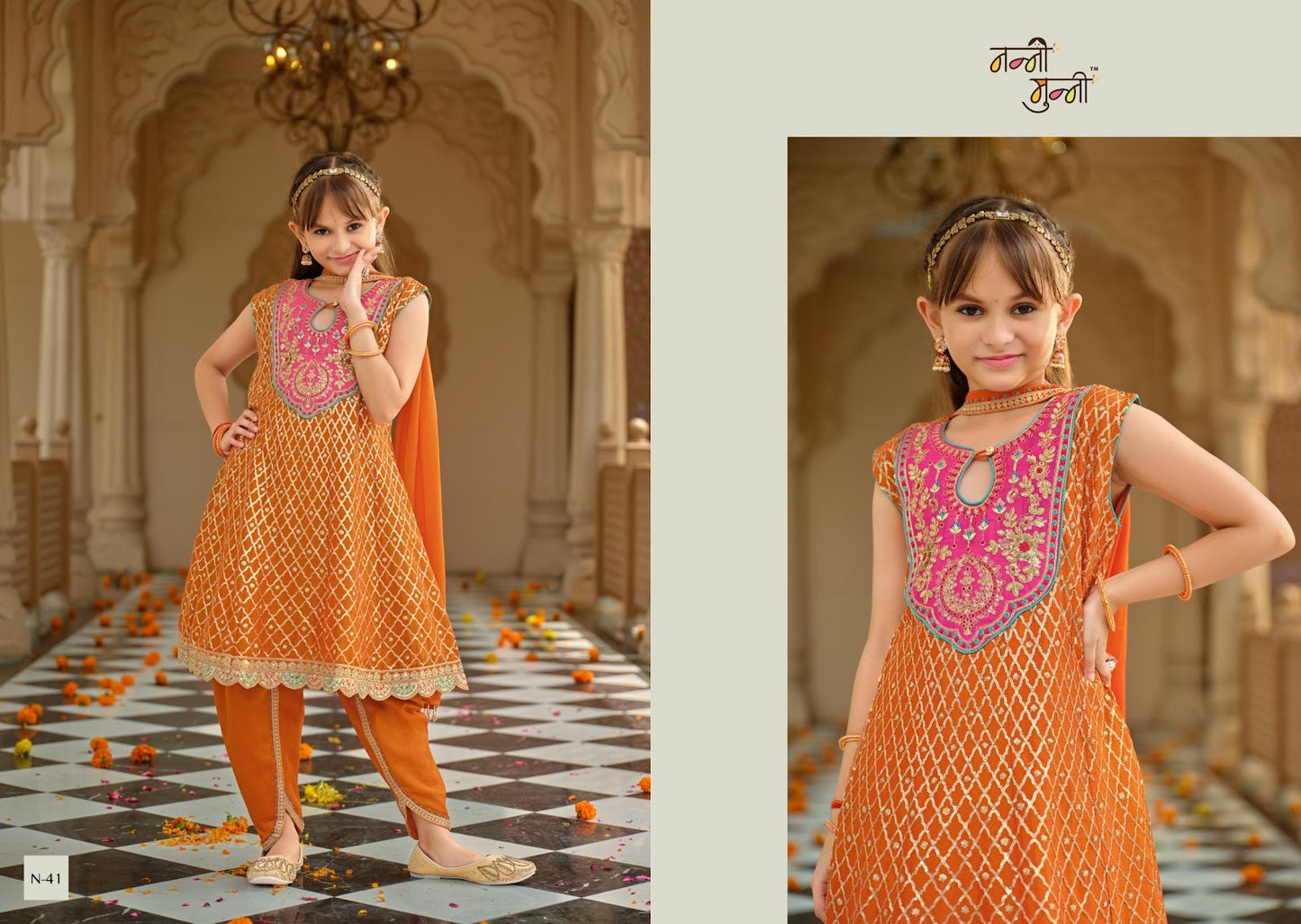 Esha Nanni Munni Chinnon Girls Readymade Patiyala Suits Supplier Ahmedabad