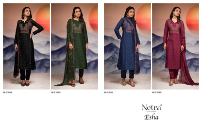 Esha Netra Pure Bemberg Pant Style Suits Wholesale Price
