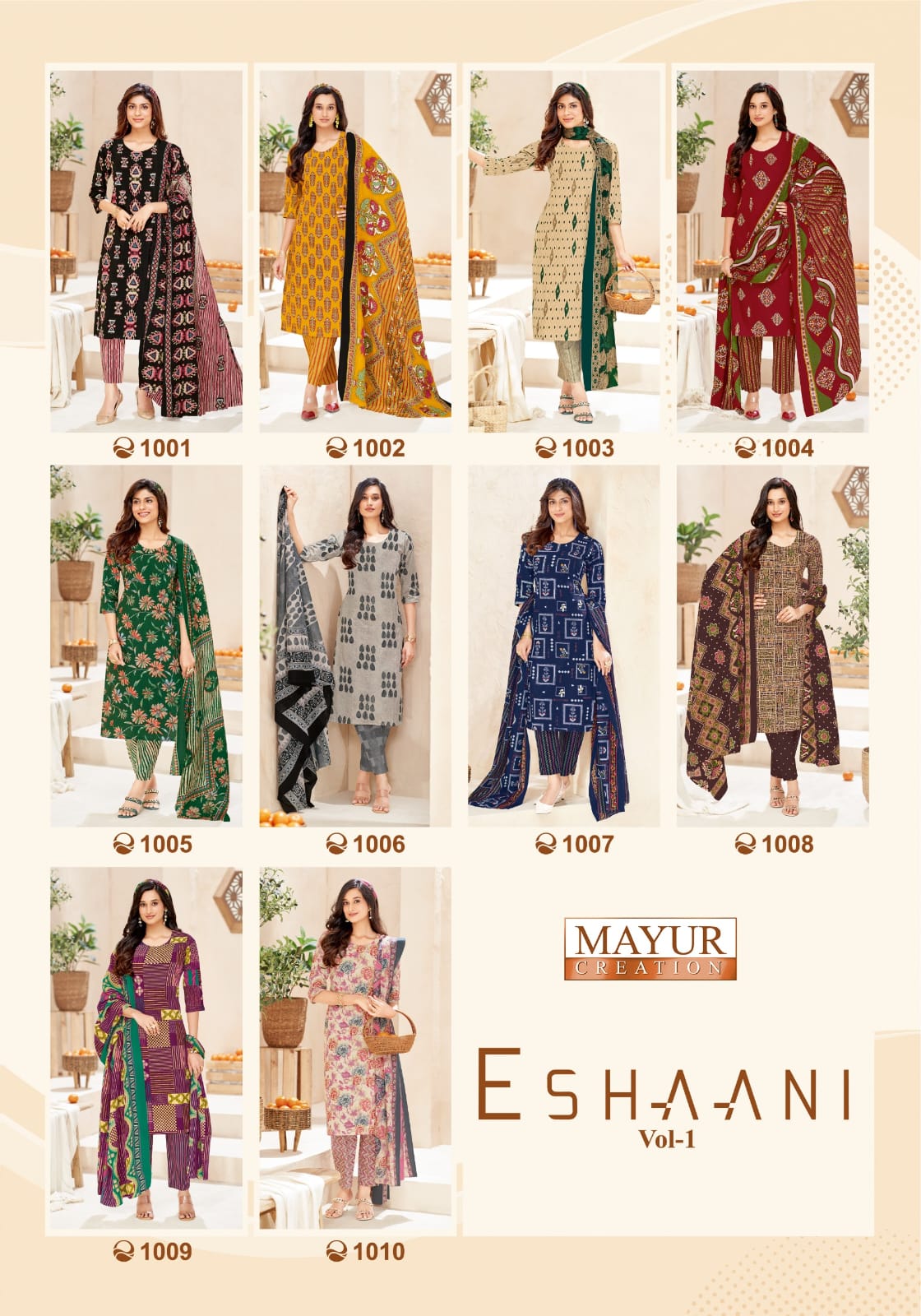 Eshaani Vol 1 Mayur Creation Cotton Dress Material Manufacturer Ahmedabad