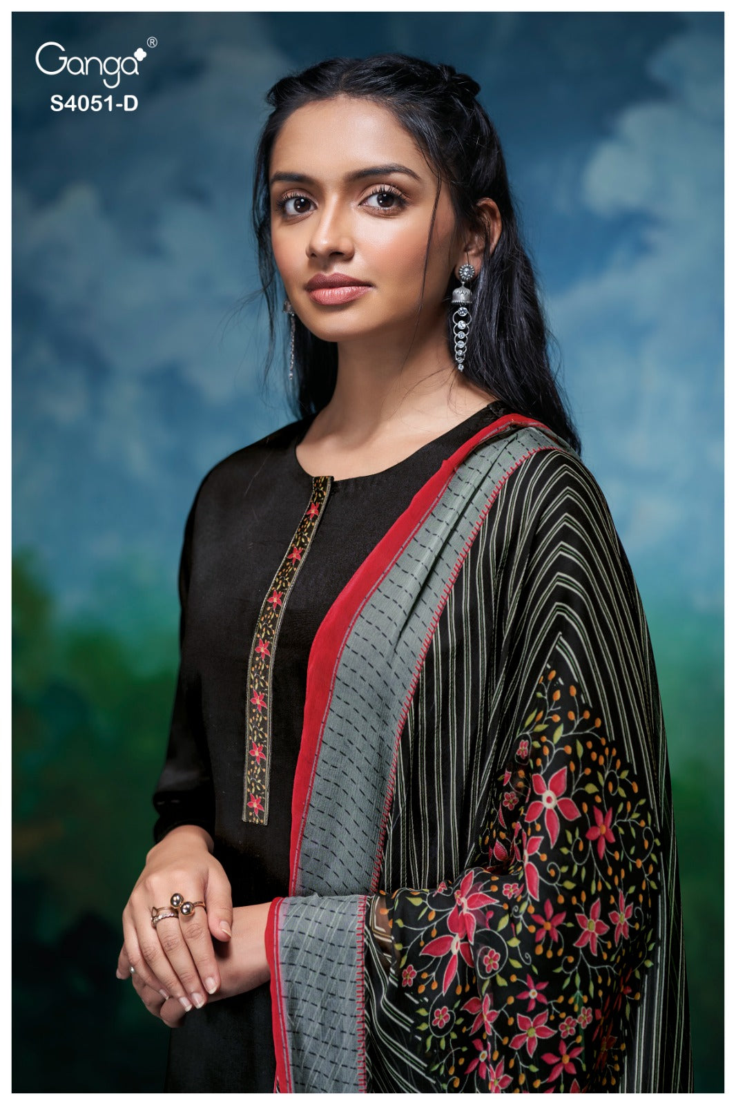 Eshal 4051 Ganga Premium Cotton Plazzo Style Suits Wholesale Price