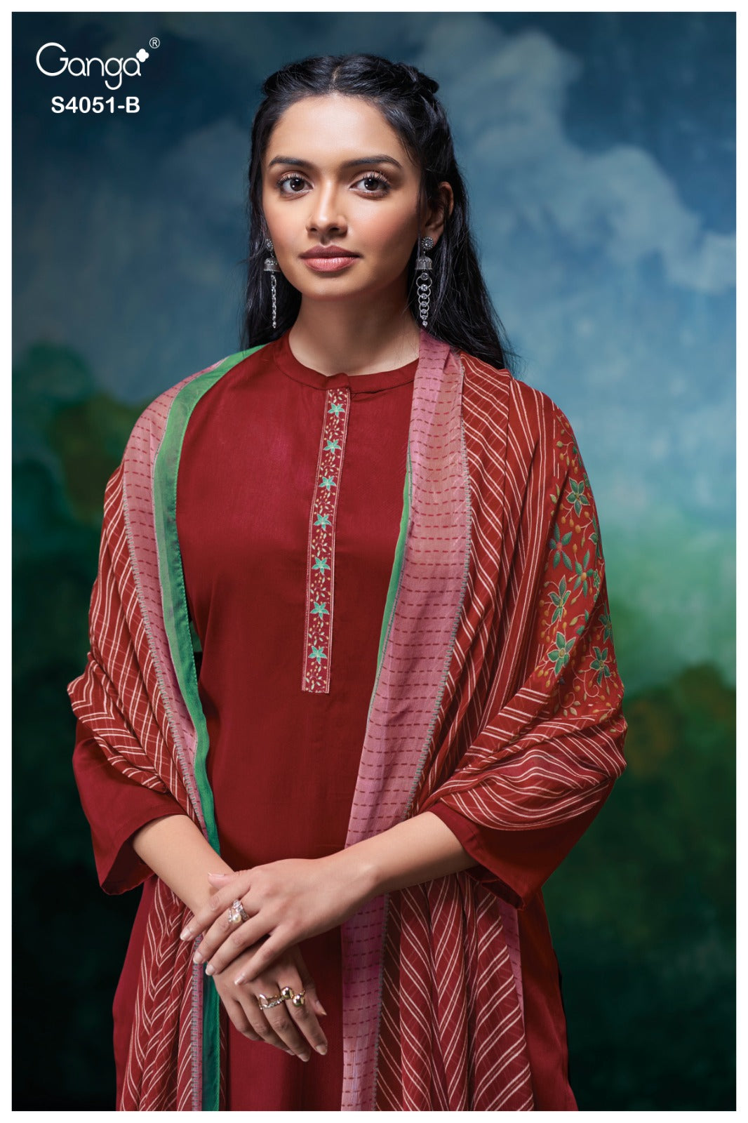 Eshal 4051 Ganga Premium Cotton Plazzo Style Suits Wholesale Price