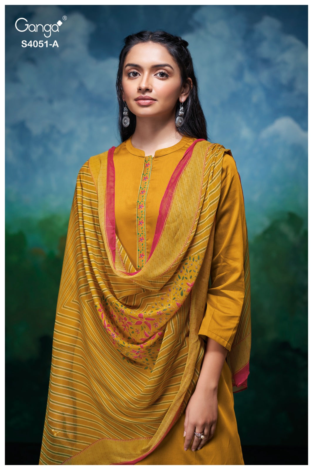 Eshal 4051 Ganga Premium Cotton Plazzo Style Suits Wholesale Price