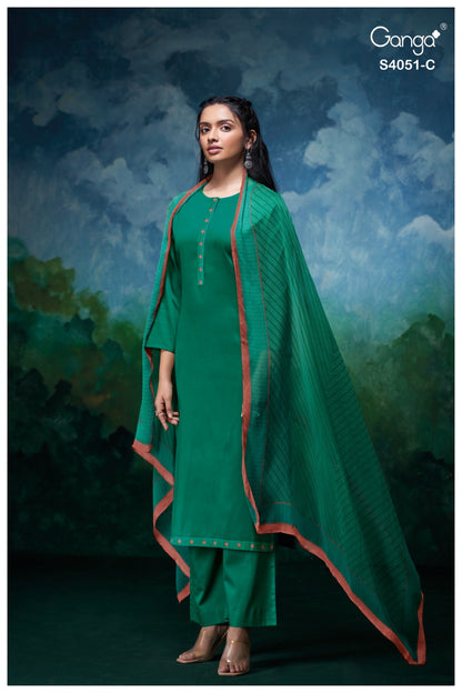 Eshal 4051 Ganga Premium Cotton Plazzo Style Suits Wholesale Price