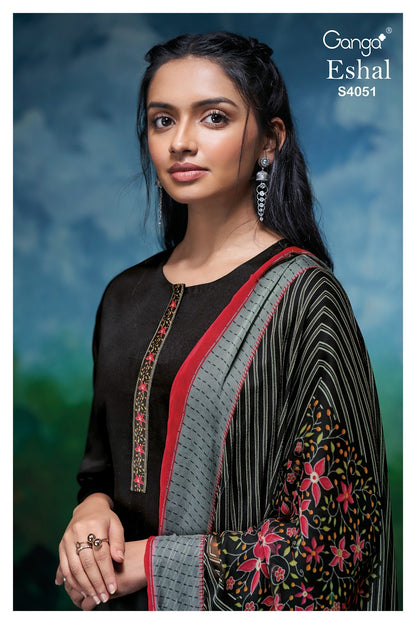 Eshal 4051 Ganga Premium Cotton Plazzo Style Suits Wholesale Price