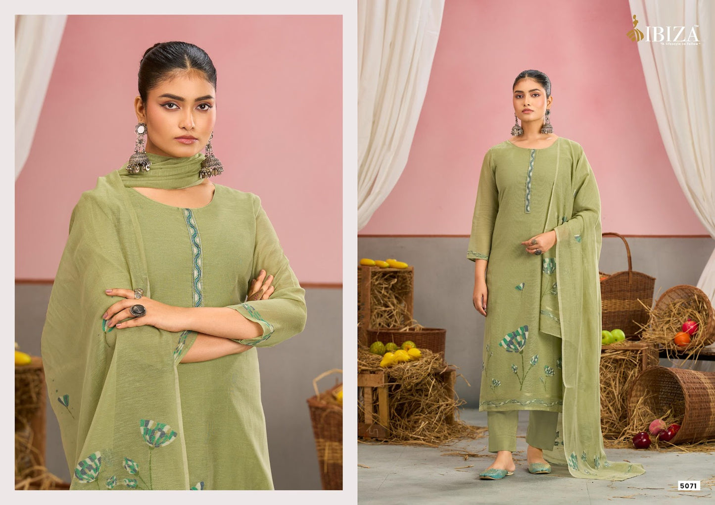 Eshal Ibiza Organic Cotton Pant Style Suits Wholesaler India