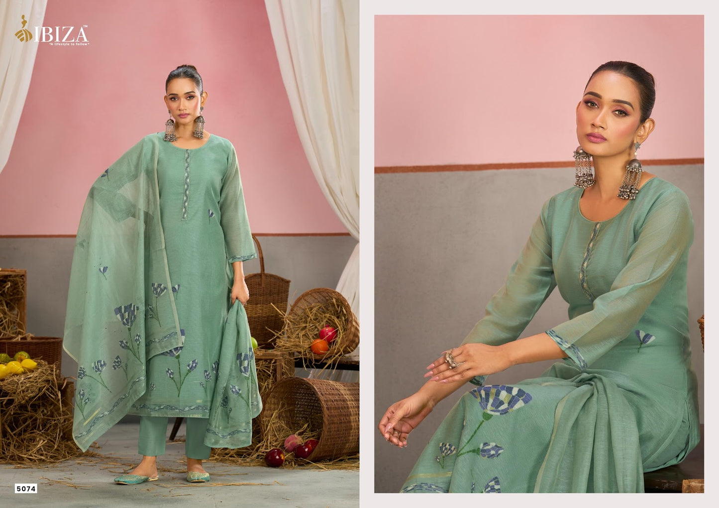 Eshal Ibiza Organic Cotton Pant Style Suits Wholesaler India