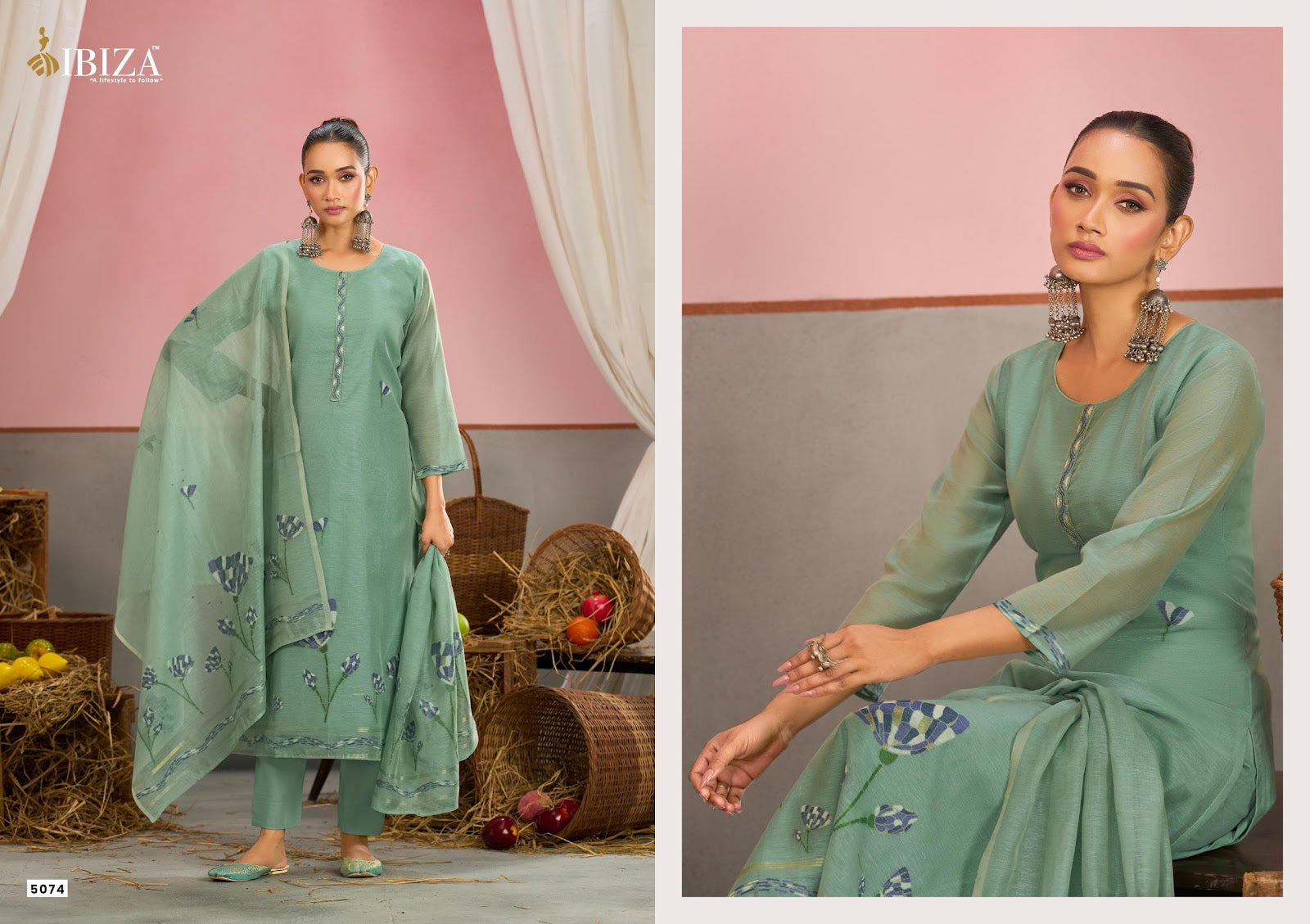 Eshal Ibiza Organic Cotton Pant Style Suits Wholesaler India