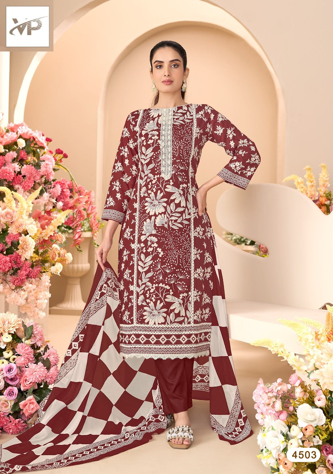 Eshal Vp Brand Lawn Cotton Karachi Salwar Suits Wholesale Price