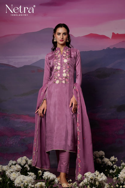 Eshana Netra Bemberg Silk Pant Style Suits Wholesale Rate