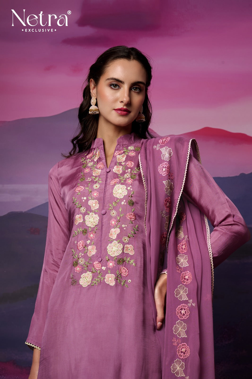 Eshana Netra Bemberg Silk Pant Style Suits Wholesale Rate