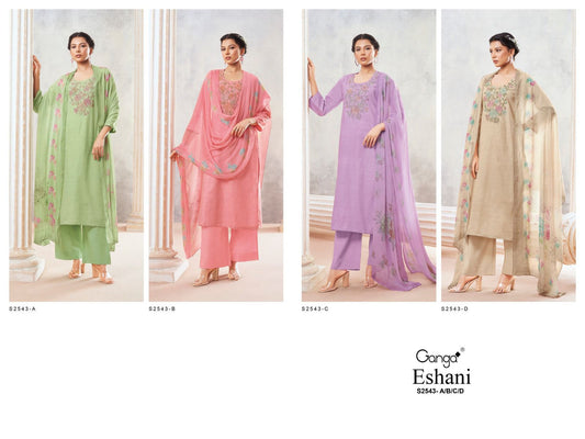 Eshani-2543 Ganga Premium Cotton Plazzo Style Suits