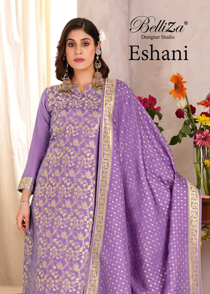 Eshani Belliza Designer Studio Silk Jacquard Karachi Salwar Suits Wholesaler Ahmedabad