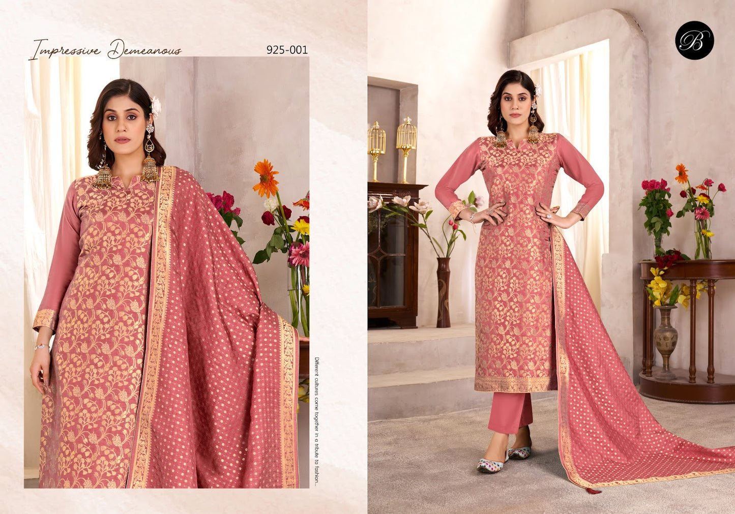 Eshani Belliza Designer Studio Silk Jacquard Karachi Salwar Suits Wholesaler Ahmedabad