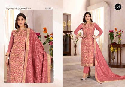 Eshani Belliza Designer Studio Silk Jacquard Karachi Salwar Suits Wholesaler Ahmedabad