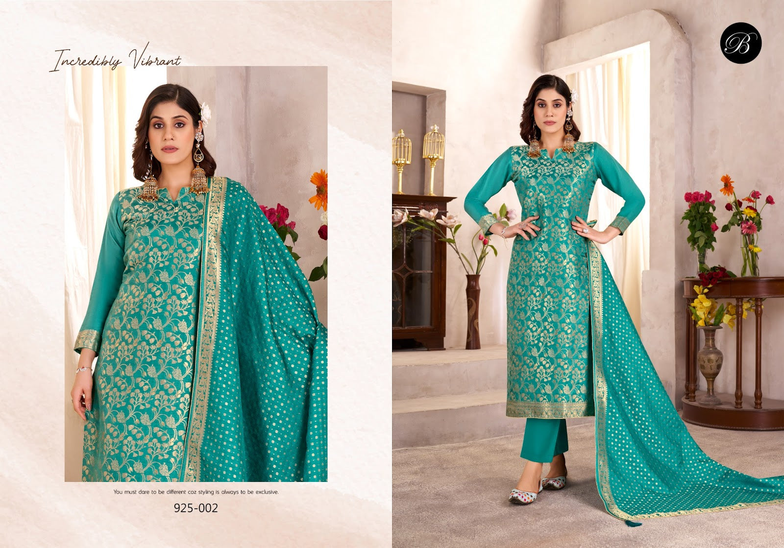 Eshani Belliza Designer Studio Silk Jacquard Karachi Salwar Suits Wholesaler Ahmedabad