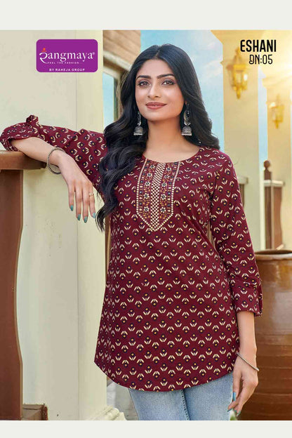 Eshani Rangmaya Cotton Fancy Tops Manufacturer India