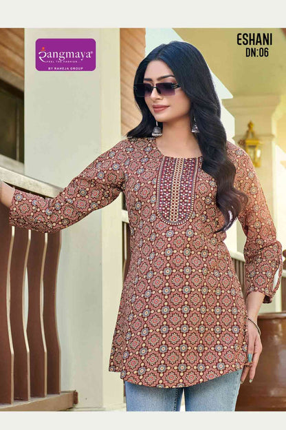 Eshani Rangmaya Cotton Fancy Tops Manufacturer India