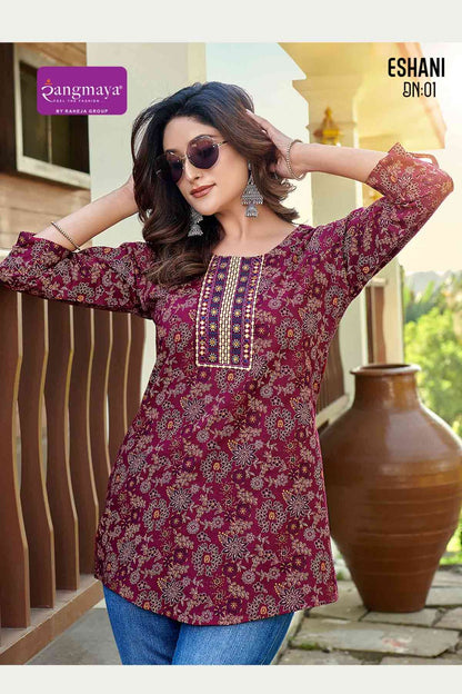 Eshani Rangmaya Cotton Fancy Tops Manufacturer India