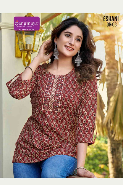 Eshani Rangmaya Cotton Fancy Tops Manufacturer India